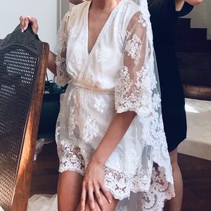 Embroidered Tulle Romper